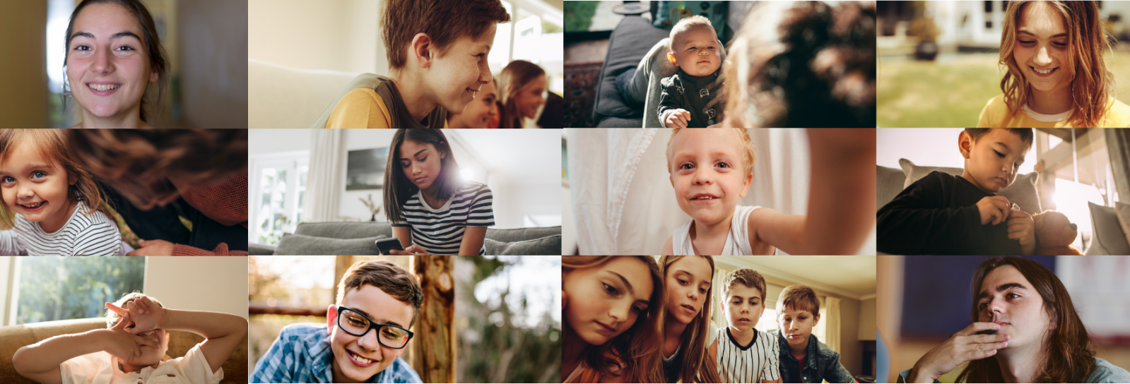 Collage af billeder af børn og unge i alderen 0 til 24 år